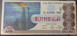 MİLLİ PİYANGO.19.KASIM.1982 BATMAN PETROL RAFİNERİ.(N)ÇEYREK