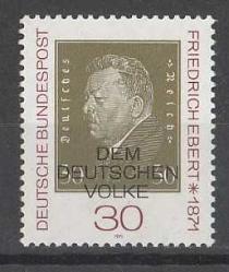 1971 Almanya Friedrich Ebert'in Doğumunun 100. Yıldönümü Tam Seri MNH