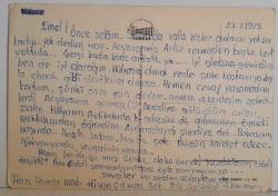 MUZ YİYEN MAYMUNLAR KARTPOSTALI,ARKASINA YAZILMIŞ,RENKLİ, 11 X 15 CM EBADINDA