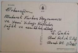 BÜYÜK VE TÜYLÜ KOÇ KARTPOSTALI,ARKASINA YAZILMIŞ,RENKLİ, 11 X 15 CM EBADINDA