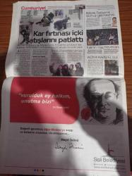 Cumhuriyet Gazetesi - 24 Ocak 2016- Galatasaray Osmanlı'ya Yenilip Lige Havlu Attı -İmralı Tutanakları -  Başbakan Recep Tayyip Erdoğan'ın Sırrı Süreyya Önder İle Kandil'e Gönderdiği Mesaj - Cemil Bayık'a Söyle Bana Meydan Okumasın - Aydın Engin Kürt Hareketinin 2 Önemli İsmiyle Görüştü - Zübeyir Aydar - Remzi Kartal - Uğur Mumcu'yu 23 Yıl Önce Bugün Yitirdik - Ahmet Davutoğlu'na  Göre PYD Terör Örgütü John Biden İse PYD Diyemedi - Sodev Ödülü Can Dündar Erdem Gül Ve Tahir Elçi'ye - Kemal Kılıçdaroğlu