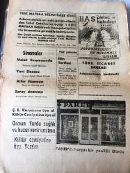 SAKARYA  TÜRKİYE  Gazetesi -Hakimiyet milletindir -  Yerel  Taşra Basını  -24 Temmuz 1958- YIL :3 SAYI :659-Hükümet Konağı  inşaatı hazlandırılacak - Juri Gözüyle Dans Müsabası  Sabri Paker -Bugün Pancar Geliyor-