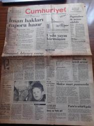 Cumhuriyet Gazetesi - 31 Ocak 1986 - Galatasaray'ın Başarılı Kalecisi Zoran Simovic - Turgut Özal Davos'ta - Papandreu İle Temas Olabilir - Eski Adalet Partisi Lideri Süleyman Demirel İşkence İnsanlık Ayıbı - İşçi Askere Grev Yasağı - İnsan Hakları Raporu Hazır - Uydu Yayın Karmaşası - Uğur Mumcu