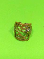 YZ2-------ÇOK ŞIK TAŞLI ESKİ BAKIR YÜZÜK