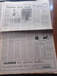 Güneş Gazetesi - 25  Ağustos 1991 - Lenin 74 Yıl Sonra Devrildi - Bakırköyspor Galatasaray'ı Dağıttı - Fatih Altaylı - Tanju Çolak Ve Hülya Avşar Arasında Eskiyen Aşk Bitti - Sovyetlerde Karşı Devrim - Turgut Özal Erken Seçim Yarışında -  İzmir Fuarı'nda Kurdelayı Erdal İnönü Kesecek