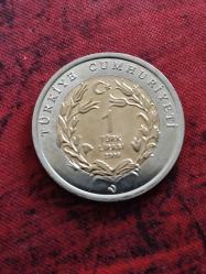 BİMETAL PARA, HAYVANLAR SERİSİ,  1 LİRA 2009  FİL