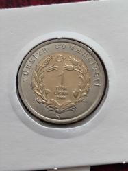 BİMETAL PARA, HAYVANLAR SERİSİ,  1 LİRA 2009  FİL