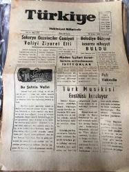 SAKARYA  TÜRKİYE  Gazetesi -Hakimiyet milletindir -  Yerel  Taşra Basını  - 28 Şubat 1959 -YIL .3  -SAYI :845-  Sakarya Gazeteciler Cemiyeti Valiyi Ziyaret Etti - Fahri Çattalar  Bu Şehrin Valisi -Belediye  Bütçesi Tasarısı  Nihayet  Buldu -Maden  İşçilerin  Ücretlerinin  Arttırılmasını  İstiyorlar  -Türk  Musikisi Enstitüsü Kuruluyor -Fahri Çatallar 'ın açtığı  Yeni Matbaa   Sakarya  hemşehrilerimizin  hizmetine girmekte bahtiyardır-Küçük İLANLAR Büyük işler  kazandırıyor-Dünyaca tanınmış  meşhur lastikler  SCHENUIT - İslam Mecmuasının  16 ' ncı  sayısı da çıktı