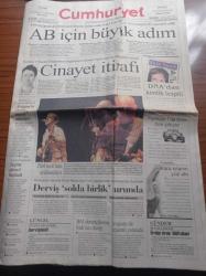 Cumhuriyet Gazetesi - 3 Ağustos 2002 - 12 Dev Adam Brezilya'ya Teslim - Formula 1'de İzmir Öne Çıkıyor - İyi Niyet Oyunları - Sotiris Kondilis 17 Kasım Örgütü'yle Bağlantısını Doğrularken Müsteşar Ö. Haluk Sipahioğlu'nu Öldürdüğünü Söyledi - Terör Suçlarında Da İdamın Kaldırılması Kabul Edildi - Türk Rock'ının Delikanlıları MFÖ - Kemal Derviş Solda Birlik Turunda - Recep Tayyip Erdoğan'ın Siyaset Umudu Tükeniyor