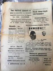 SAKARYA  TÜRKİYE  Gazetesi -Hakimiyet milletindir -  Yerel  Taşra Basını  - 2 TEMMUZ 1959-YIL :3 SAYI :944 -TETKİKLER- ATAY 'ın Şikayeti -Demokrat  Parti İl Kongresi için  bahse tutuşanlar -Demokrat  Parti  il Kurulundan  bir İstifa -Nazif Sel D.P  il Başkanı oldu  -Fahri ÇATALLAR 'IN  Yazdığı  Hatıralar  şiir ve Hikaye Kitabı- piyasaya arz edildi -Kardeşi için  Kendini  yaraladı -Lüzumlu  Telefonlar-İlan Tarifesi  Küçük ilanlar büyük işler kazandırıyor -Dünyaca  tanınmış meşhur lastikler  SCHENUIT  kamyon ve otomobil  Lastikleri