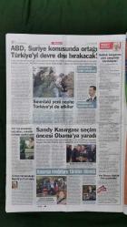 Sözcü Gazete 2 Kasım  2012 Acizlik İtirafı,Hillary Clinton,Akmet Davutoğlu,Oktay Saral,Burhan Kuzu,Oktay Vural,Süleyman Demirel,Manuel Fernandes,Fikret Orman,Batuhan Karadeniz,Alexander Kerzhakov,Emre Belözoğlu,Fatih Terim,Ünal Aysal,İrina Shayk,Recep Akdağ,Beşar Esad,Barack Obama,Hayrunisa Gül,İdris Şahin,Nimet Baş,Emine Erdoğan,Orhan Gencebay,Sevim Emre,Özcan Deniz,Fahriye Evcen,Sibel Can,Wilma Elles Trakya Cam Reklamı,Yeni Rakı - Opel Reklamı