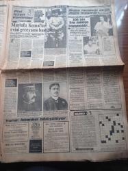 Milliyet Gazetesi - 21 Ekim 1985 - Galatasaray'a Federal Almanya'da Görkemli Karşılama - Derwall Yarı Türk Oldu - Bulgar Dışişleri Bakan Yardımcısı İvan Ganev'in Milliyet'e Demeci - Türkiye İle İlişkiler Kötü Kokuyor - Bülent Ecevit Aydınlığa Kavuşuyoruz - Kenan Evren Sayım Sistemini Beğenmedi - Celal Bayar