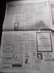 Milliyet Gazetesi - 1 Ağustos 1991 - Galatasaray Berlin'de - Gordon Milne - Fenerbahçe Kıyımı - 300 Yıl Önceki Kadınımız Yazı Dizisi - Devlet Bakanı Ekrem Pakdemirli Ekonomi Paketini 7 Ağustos'ta Açacak - Fikrî Sağlar- İstanbul'da 3 Polis Sokak Ortasında Öldürüldü - Milliyet PKK Askerî Karargahında - Can Kıraç'tan Tavsiyeler - Avukat Mehmet Celalettin Alpakan Turgut Özal'a Gözüm Feda