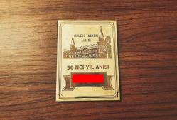 ESKİ - KULELİ ASKERİ LİSESİ 50.YIL ANISINA PLAKET- MADALYON - MADALYA - ROZET B9664