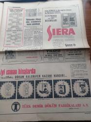 Milliyet Gazetesi - 1 Nisan 1968 - Spor Toto'da 2 Diyen Kazandı - İsmet İnönü Laik Cumhuriyet Korunmalı - Pazar'a Keban İçin Konser Var - İlkokullar Arası Bilgi Ve Kültür Yarışması -  İnter Caterpillar Motor Yedek Parçaları - Erol Toy - Eyüp'te Yangın