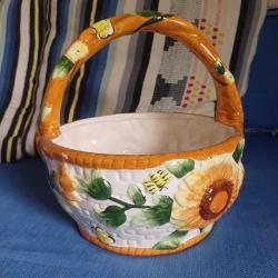 Porselen Sepet Rölyefli