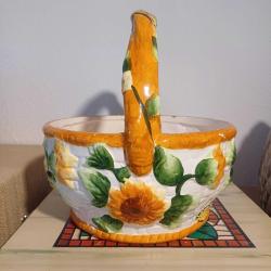 Porselen Sepet Rölyefli