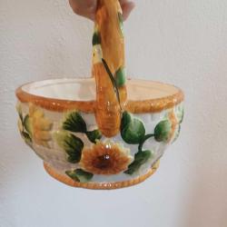 Porselen Sepet Rölyefli