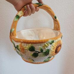 Porselen Sepet Rölyefli