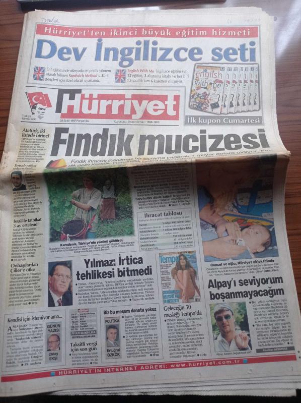 Hürriyet Gazetesi 25 Eylül 1997 Daniel Amokachi Ben Bir  