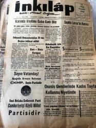 ÇANAKKALE İNKILAP GAZETESİ -SİYASİ  MÜSTAKİL -Yerel Taşra  Basını - 23 Eylül 1965 -Yıl :12 -SAYI :2968-Havranda Meydana Gelen Kanlı  Olay -Orhaneli Ormanlarından 50 Ton Reçine İstihsal Edildi-Arkadaşlık İçin  Kız Kaçırdılar  -Sivil  Savunma  Filmi Gösteriliyor -Sophia Loren ''in  Kocası -Onasis Gemilerinde Kadın Tayfa Kullanma Niyetinde -  Bir Mahkum  Kendini Yaraladı -Mililleştirmek Şart  Feyzullah Aktan-