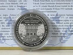 2023 - Ankara Üniversitesi Ziraat Fakültesi 90.Yıl - Darphane Sertifikalı - Gümüş Hatıra Parası - Çil