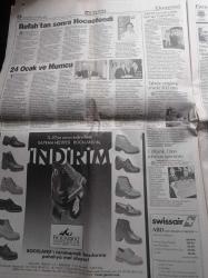 Hürriyet Gazetesi - 24 Ocak 1998 - Doping Yüzünden Teftişlik Olan Haltere Yeni Bir Bomba Düştü - Bill Clinton Oval Ofiste Harem Kurdu - Sezen Aksu - Özer Çiller İlk Kez Yargıç Önünde - Ömer Lütfü Topal'ı Timci'ler Öldürdü - Yeşil İle Telefon Görüşmeleri Sorulan Sırrı Sakık Yeşil Arabulucu Olacaktı - Susurluk Raporunda Suçlanan Aydın Ayaydın - Abdi İpekçi - Uğur Mumcu
