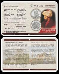 2022 Osmanlı Padişahları Serisi No:7 - “Fatih Sultan Mehmed” 20 Lira (31,10 Gr. 925 Ayar Proof Gümüş) - ÇİL(+)SERTİFİKALI (MDL7)