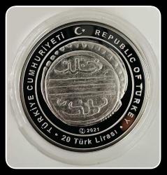 2022 Osmanlı Padişahları Serisi No:3  “1. MURAD” 20 Lira (31,10 Gr. 925 Ayar Proof Gümüş) - ÇİL(+)SERTİFİKALI (MDL3)