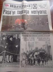 Hürriyet Gazetesi - 28 Aralık 1973 - İsmet İnönü Paşa'yı Toprağa Veriyoruz - Mevhibe İnönü'nün Acısı Sonsuz - Cenaze Töreni TV Ve Radyoda Yayınlanacak - Ömer İnönü - Özden Toker - İsmet İnönü'nün Son Yolculuğunda 8 General İle Harbiyeliler Top Arabasının Yanında Yürüyecek - Koç Topluluğu Halka Açıldı - Ateş Böcekleri - Fenerbahçe Almanya'ya Gidiyor