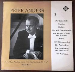 Peter Anders – Oper III - Yabancı 33'lük Plak - ALMANYA BASKI - OPERA MÜZİK SEVERLERE