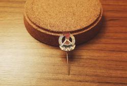 DOĞU ALMANYA KOMÜNİST DÖNEMİ ONURSAL UNVANA YEDİ YILLIK PLAN EYLEMCİSİ  ROZETİ - MADALYA B9791