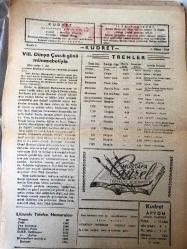 AFYON KUDRET  GÜNLÜK SİYASİ GAZETESİ -YEREL TAŞRA BASINI  -  3 EKİM 1960-YIL :4 SAYI 970- Türkiye  Çocuk  Esirgeme Kurumu Genel Başkanı  DR . Zekai Tahir Burak 'IN  VIII . Dünya  Çocuk Günü  Münasebetiyle  Türk  Çocuklarına Mesajını Aynen Naklediyoruz -Memlekette Ticaret İşlerinin düzene  konmasına  çalışılıyor -Spor Haberleri -İlkokullar  bugün açıldı-