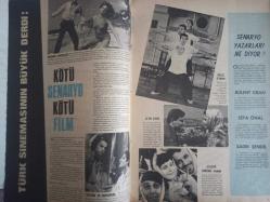 Pazar Aktüalite Sinema Tiyatro Mizah Mecmuası Dergisi Gazetesi - 25 Aralık 1965 - Türkan Şoray - Rüçhan Adlı - Eşref Kolçak - Gülbin Eray - Yılmaz Duru - Hülya Koçyiğit - Cüneyt Arkın - Beleş Osman - Ali Şen - Ekrem Bora - Orhan Günşiray - Sevda Ferdağ - Tanju Gürsu - Fatma Girik - Vahi Öz - Sadri Alışık - Bülent Oran - Sefa Önal - Sadık Şendil - Rita Cadillac - Hava Güzeldi Tarabya Sırtlarında haberi - Aşk Rüyası haberi - Tanju Gürsu - Nuray Uslu - Ruhsan Çınar - Tülin Elgin - Aşk Güzel Şey haberi - Genç Arkadaşlar fotoromanı - Hanımlar Sizin İçin haberi - Zeynep Berk - Kırık Kalp Çizgi Romanı - Kartal Tibet - Tülin Elgin - Ayfer Feray - Mehmet Ali Akpınar fotoğraf ve haberi - Tam Takım Dergi