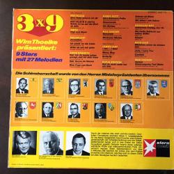 Wim Thoelke Präsentiert: 3x9 - 9 Stars Mit 27 Melodien, Ausgabe 1972 -  Yabancı 33'lük Plak - ALMANYA BASKI