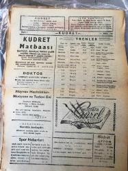 AFYON KUDRET  GÜNLÜK SİYASİ GAZETESİ -YEREL TAŞRA BASINI  -10 EKİM 1960- YIL :4 SAYI :976-Yassıada sanıklarının ifşaatından  sonra daha  Birçok   tevkifler bekleniyor -Yassıada davasının  takip edecek  Amerikan  gazetecileri  geldi -Kar  Hadlerinin  Tesbiti meselesi -Spor Haberleri   Lig  maçlarının  ikinci haftası  hadiseli geçti -Çimento 7   Doğanspor 1 -K.gücü 5 D. SPOR  0  H.gücü 3 Gençlik  0