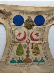 Antika - 19. yüzyıldan kalma Kur'an ayetleri yazılı büyük beden Osmanlı tılsımlı gömlek (jama) - kitantik - kitaLog