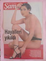 Şamdan  Magazin Dergi 7Şubat 1999 önlü arkalı 2  sayfa Nilgün Yılmaz kapak resim,Meltem Ören 28*41cm
