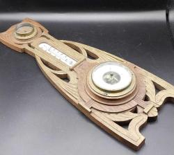 OSMANLICA BAROMETRE, OSMANLI PAZARINA YAPILMIŞ KADRANI OSMANLICA YAZILI KOLEKSİYONLUK BAROMETRE 47x17 CM