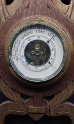 OSMANLICA BAROMETRE, OSMANLI PAZARINA YAPILMIŞ KADRANI OSMANLICA YAZILI KOLEKSİYONLUK BAROMETRE 47x17 CM