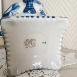 Vintage Gzhel Porselen Semaver Vazo - Damgalı