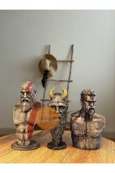 Kratos-Mimir-Baldur Büst Seti God Of War Ragnarok 15 Cm -3 adet Figür