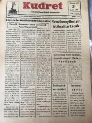 AFYON KUDRET  GÜNLÜK SİYASİ GAZETESİ -YEREL TAŞRA BASINI -  31 ARALIK 1960-YIL :4 SAYI :1047-Temsilciler  seçiminden  notlar Hazırlık -tahminler- hava ceryanlandı -Asım Yılmaz kimdir -Yem  sanayimizin istihsali artacak -Çiftçimize hem toprak hem de ziraat aletleri  verilecek -İlan  Afyon Musiki Cemiyetinden -Seksenlik zenginin  intikam  hareketi -Aşk ne zaman biter ? roman yazan  :Huriye Saraç