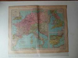 Efemera - L'EMPIRE CAROLINGIEN / ESKİ BASIM BÜYÜK BOY AVRUPA HARİTASI... - kitantik - kitaLog