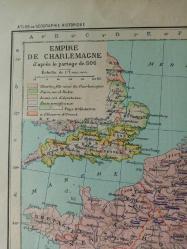 L'EMPIRE CAROLINGIEN / ESKİ BASIM BÜYÜK BOY AVRUPA HARİTASI...