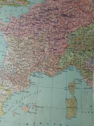 L'EMPIRE CAROLINGIEN / ESKİ BASIM BÜYÜK BOY AVRUPA HARİTASI...