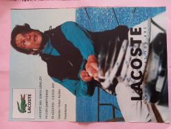 Şamdan  Magazin Dergi 26 Ağustos 2001 önlü arkalı 2  sayfa Hande Ataizi  kapak resim 28*41cm Lacoste  reklamı