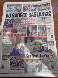 Milliyet Gazetesi - 15 Mart 1996 - Ayağa Kalk Zeyrek - Fenerbahçe'de Galatasaray Sevinci - Koraç Kupası Efes Pilsen'in - Cellat Peter Naumoski - Güzellik Kraliçesi Burcu Burkut ABD'de de AIDS'e Yakalandı - Çetin Emeç Suikastı - Cumhurbaşkanı Süleyman Demirel PKK'nın Arkasında Suriye Var - Su Sorunu Arapları Birleştirdi - Boğaziçi Ve Fatih Sultan Mehmet Köprüleri 100 Bin Lira Oluyor - Refah Partisi'nde Beyaz Çorap Yasağı