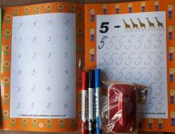 3+ YAŞ ÇİZ-SİL MATEMATİK +Beyaz Tahta Kalemi 3 Adet Adel Marka + Keçe Silgi