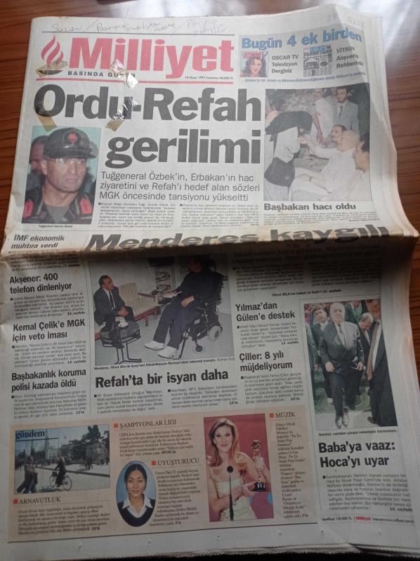 Milliyet Gazetesi 19 Nisan 1997 İlhan İrem den 17 Saniyelik  